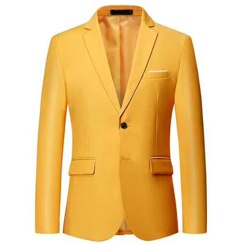 Blazer Homme Uni Mariage Casual Luxe