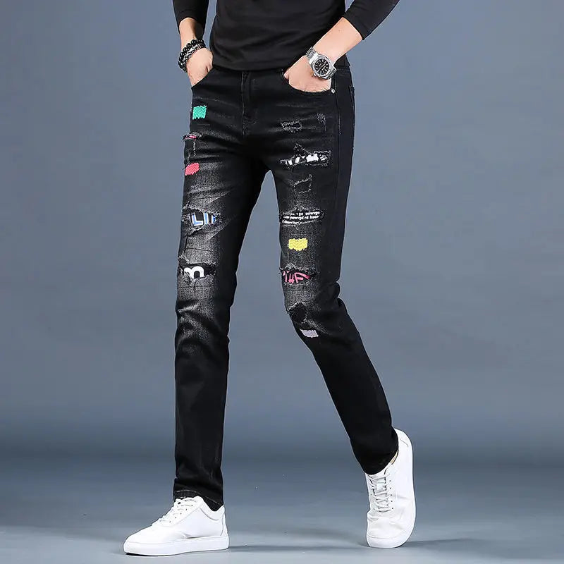 Jean Brode Patches Harajuku Slim Korean