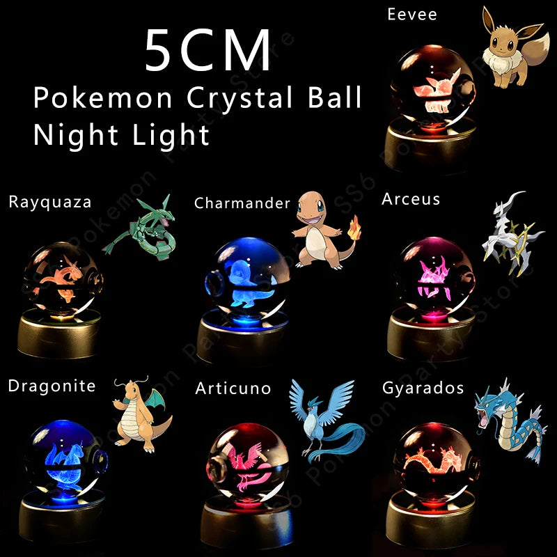 Veilleuse Pokémon 3D - Cristal de Collection (Pikachu/Gengar)