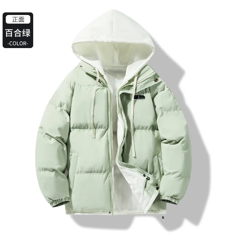 Manteau Faux 2 Pieces Homme Hiver Hood