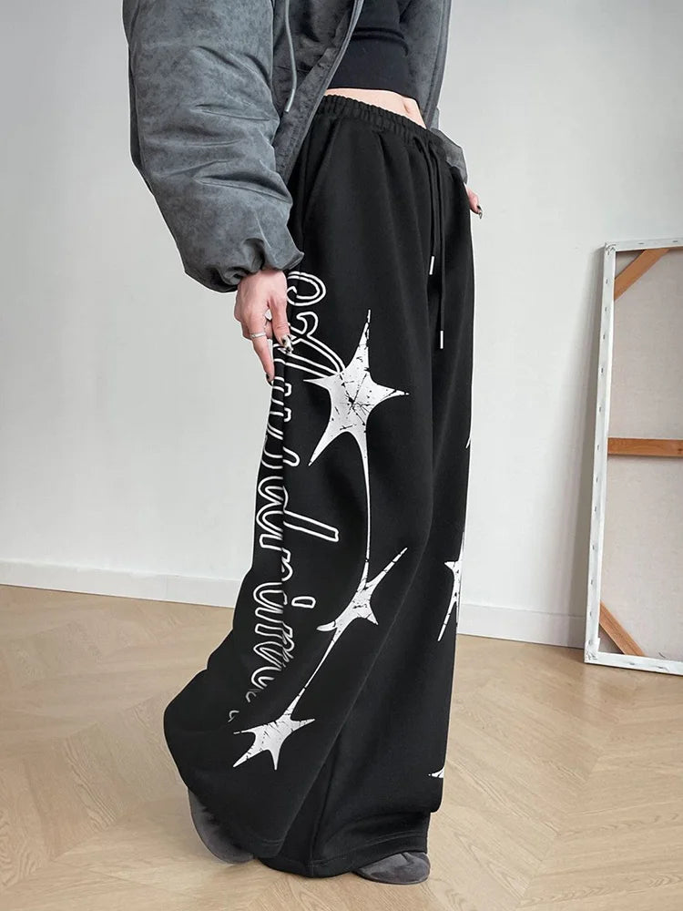 Jogging Streetwear Étoiles Lettres Femme