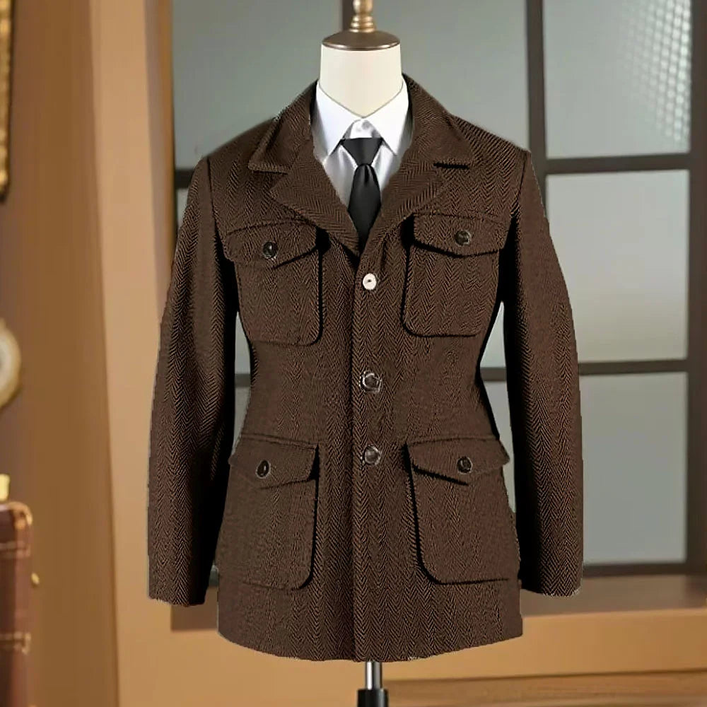 Veste Chasse British Tweed Multi-Poches