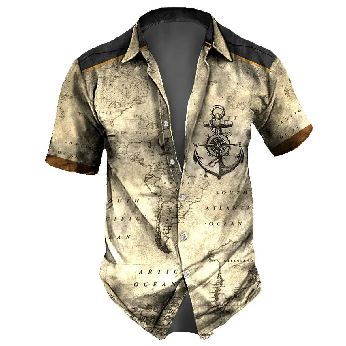 Chemise MC Hawaiian Nautique 3D Retro