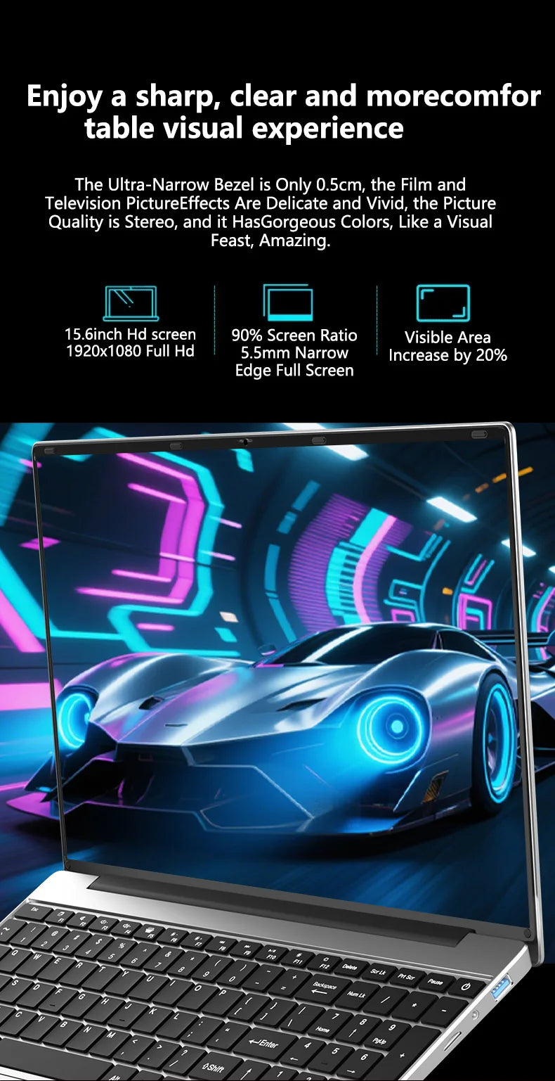 I9 Laptop 15.6" Laptop Intel Core i9 9900 32GB DDR4 512GB 2TB SSD 1920*1080 HD Windows 11 Gaming Computer PC Ultra Slim Notebook