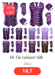 Gilet Cravate Hi-Tie Soie 4 Pieces
