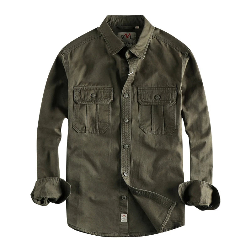Chemise ML Cargo Coton Retro Japonais