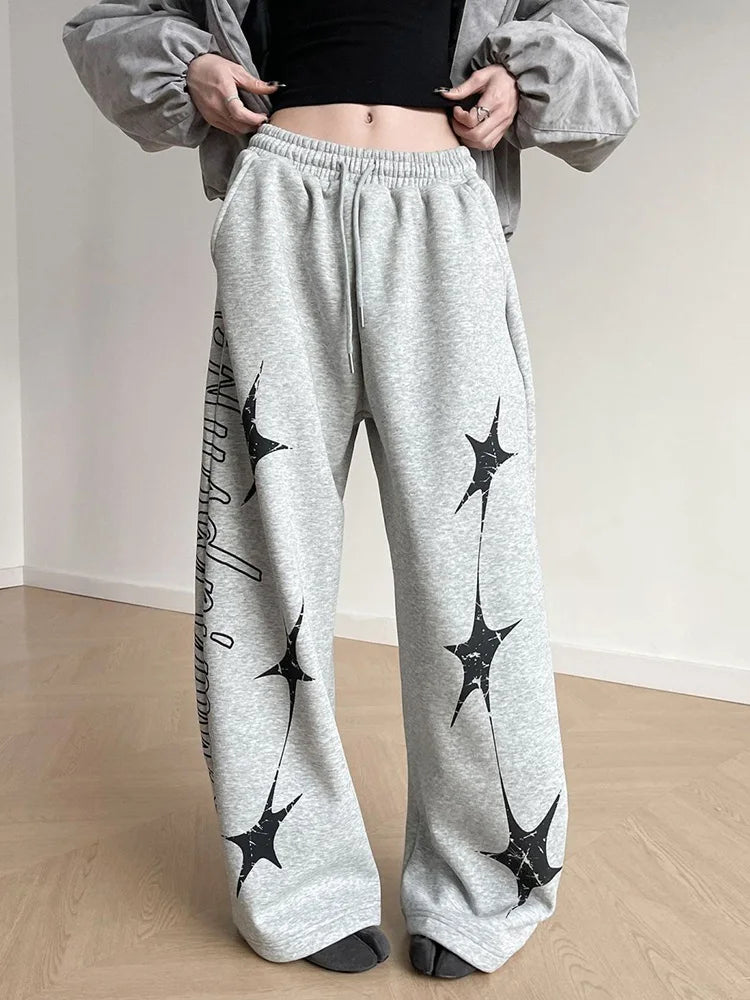 Jogging Streetwear Étoiles Lettres Femme