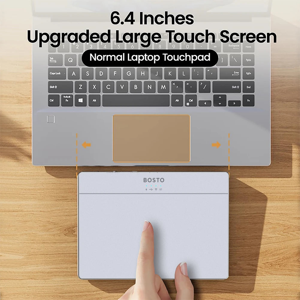 Portable Track Pad Multi-Gesture Wireless Touchpad Type-C Rechargeable Ergonomic Trackpad Mouse for Computer Notebook PC Laptop