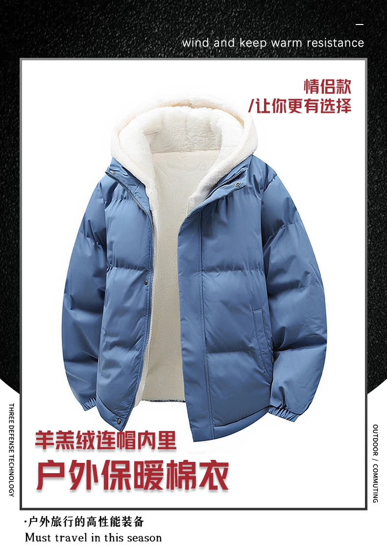 Parka Homme Agneau Fleece Faux 2 Pieces
