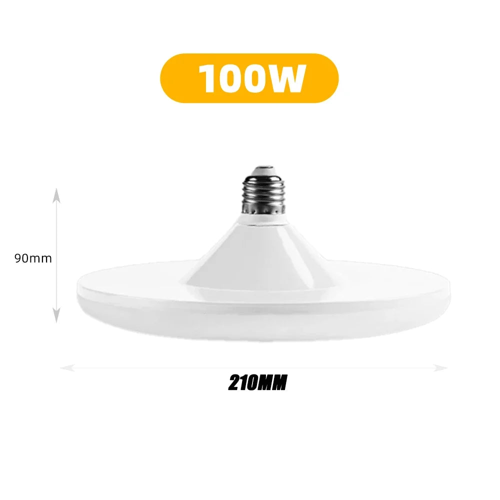 220V E27 Super Bright LED Bulb 20W 30W 40W 60W 100W UFO Leds Lights Indoor Cold White Lighting Table Lamps Garage Light