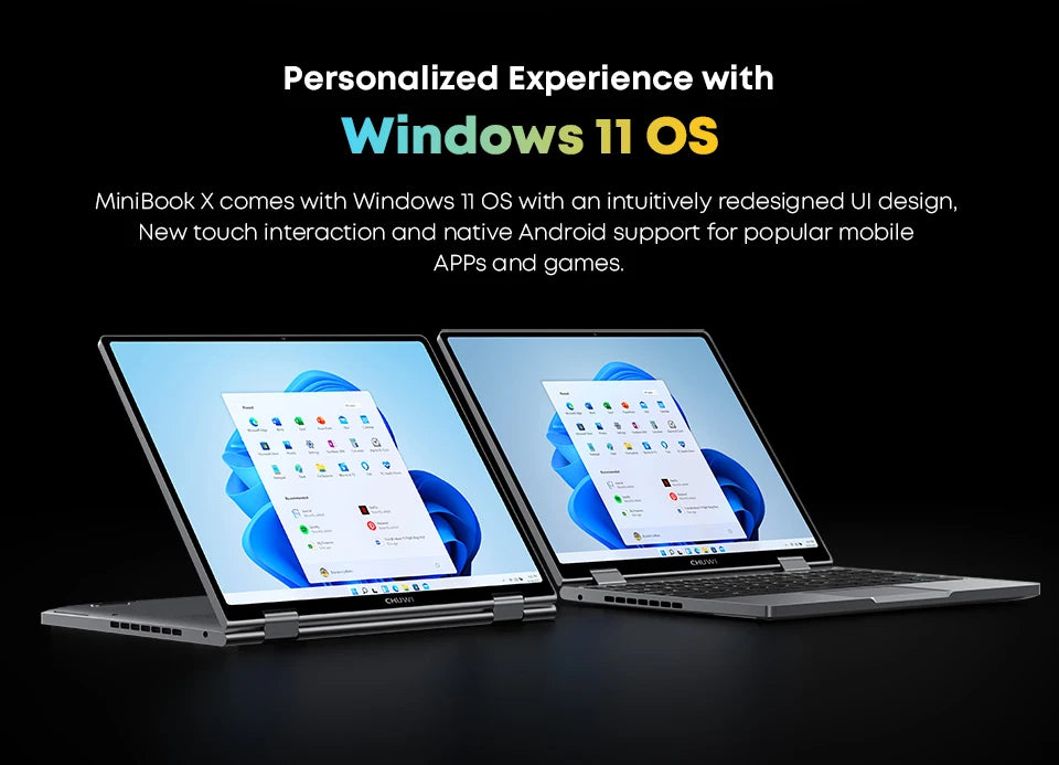 CHUWI MiniBook X N150 Laptop 10.51 Inch 16GB /12GB RAM 512GB SSD 2-in-1 Yoga Mode Intel Windows 11 Notebook 360° Flipable WiFi 6