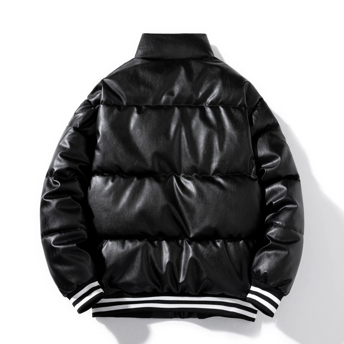 Bomber Parka Homme Cuir PU Matelassee