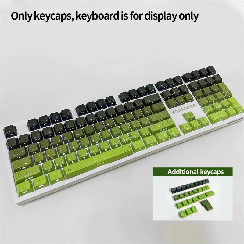 98 Key White Topographic 4.0 PBT Keycaps Double Shot Side Print Shine Through Backlit key caps For MX Gamer Mechanical Keyboard