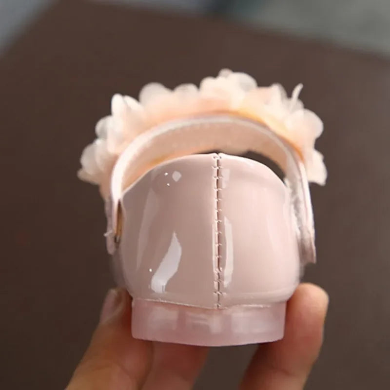 Chaussures princesse douces pour filles, semelle souple, antidérapantes, en cuir, plates, décontractées