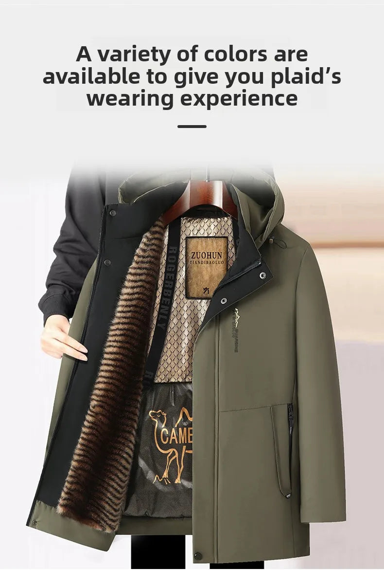 Parka Luxe Fleece Camel Homme Hiver