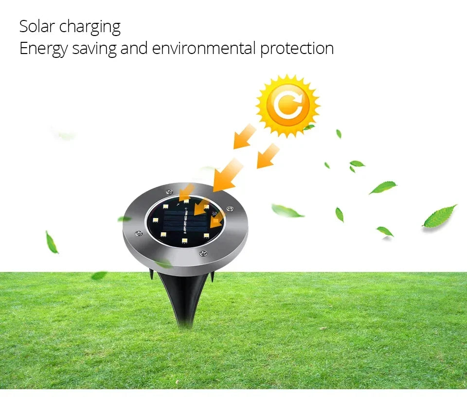 Lampe Solaire Disque LED Extérieur Jardin