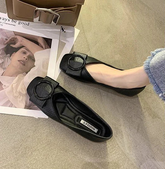 Shoes For Woman 2025 Flat Flats Women's Summer Footwear Low Heel Elegant Pointed Toe White On Promotion 39 Social Chic Point Hot