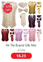 Gilet Cravate Hi-Tie Soie 4 Pieces