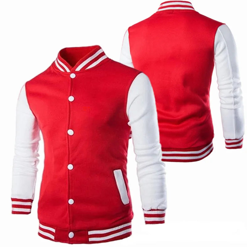 Hoodies Men/Boy Baseball Jacket Men Fashion Design Wine Red Mens Slim Fit College Varsity Jacket Men Harajuku Sweatshirt
