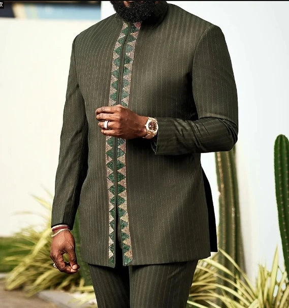 Ensemble Kaftan Africain Brode 2 Pieces