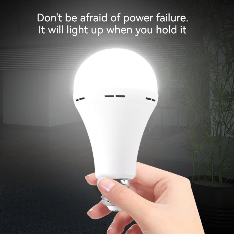 7W 9W 12W 15W LED Emergency Light Bulb Rechargeable Energy Saving Lamp for Home Power Outage Backup Portable Handheld Light