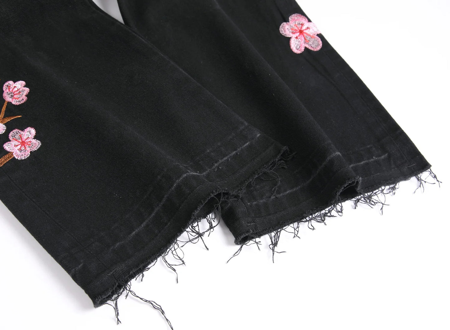 Jean Ripped Floral Brode Flare Homme