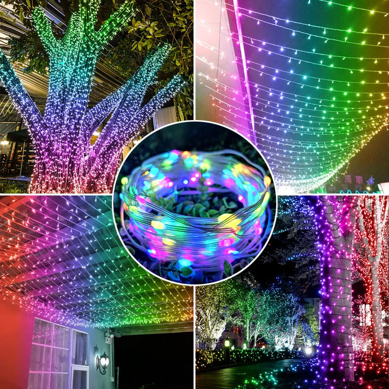 Guirlande LED RGB Bluetooth Fil Cuivre Fête