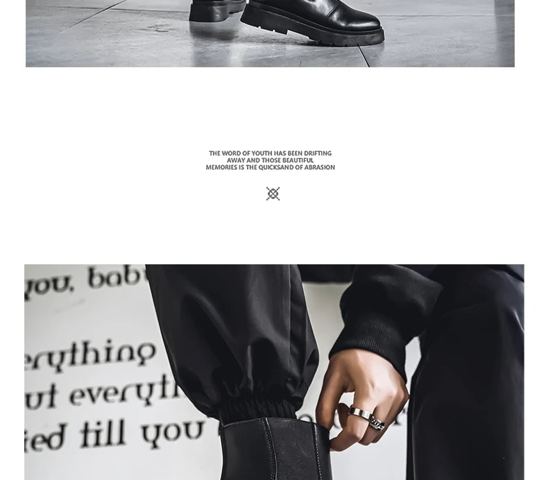 2025 Spring New Chelsea Men's Boots Platform Elevating Shoes, Men's Anti-slip Wear-resistant Outdoor Boots