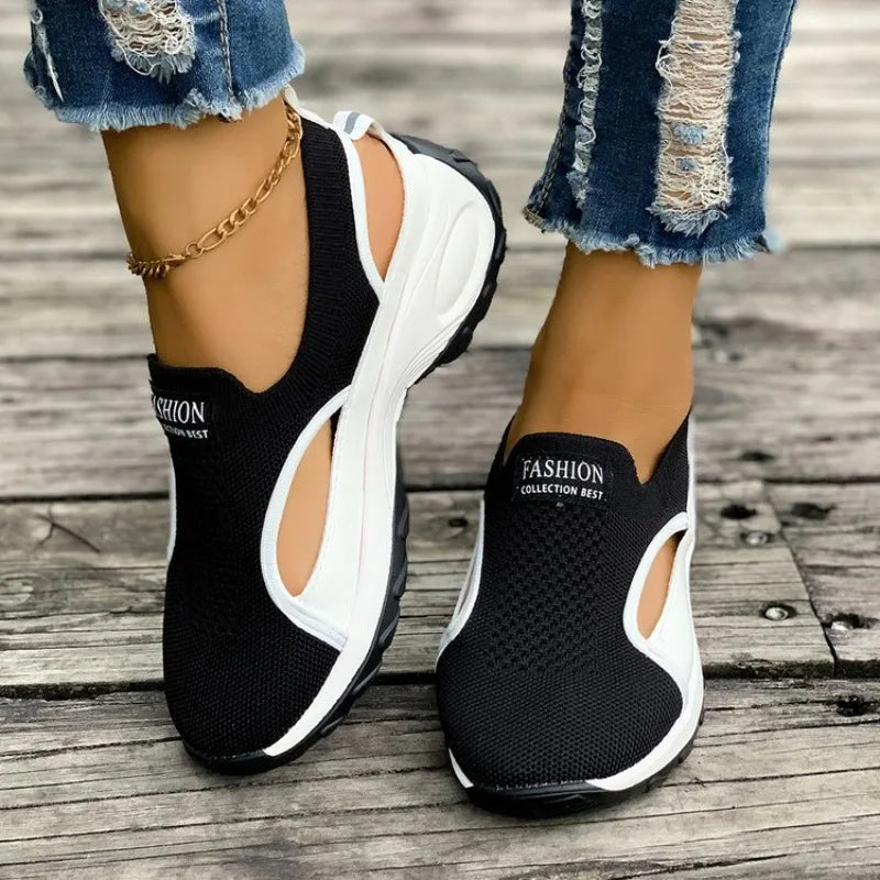 2025 Women Designer Shoes Hollow Outdoor Comfortable Baotou Sneakers Anti-Slip Breathable Out Slip-On Sneakers Zapatos De Mujer