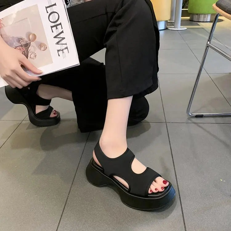 Compensées pour Femme Chaussures à Semelles, Sandales de dehors à Semelle Souple, Marche en Plein Air, à la Mode