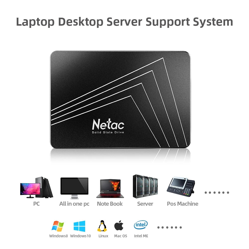 Netac 2.5'' SATA SSD 128gb 256gb 512gb 1tb 2tb 4tb Hard Drive Internal SATA3 Solid State Drive for PC