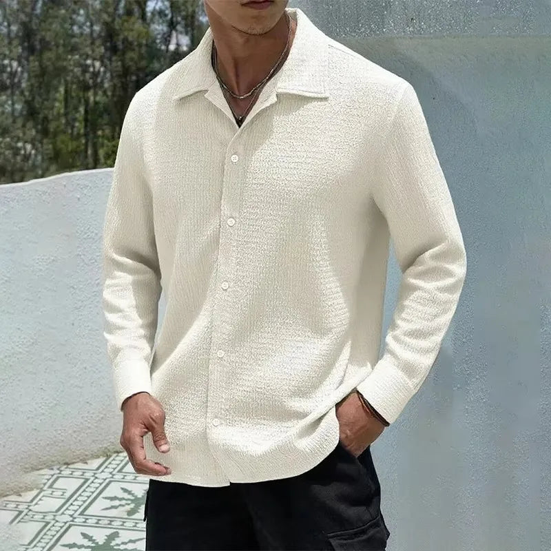 Chemise ML Homme Baggy Hip-Hop M-4XL