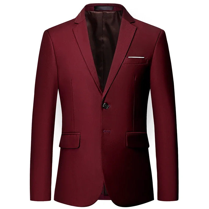 Blazer Homme Uni Mariage Casual Luxe