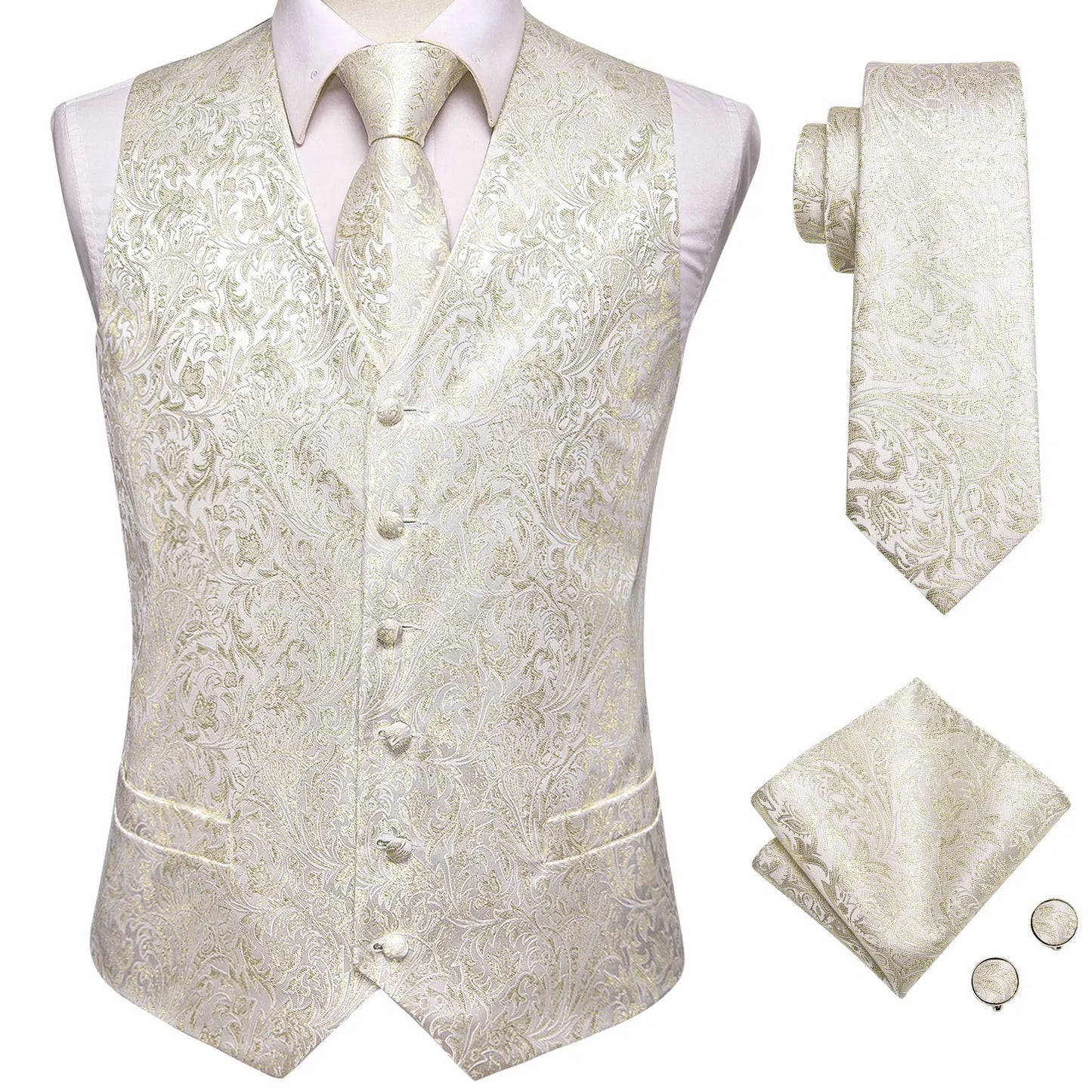 Gilet Cravate Hi-Tie Soie 4 Pieces