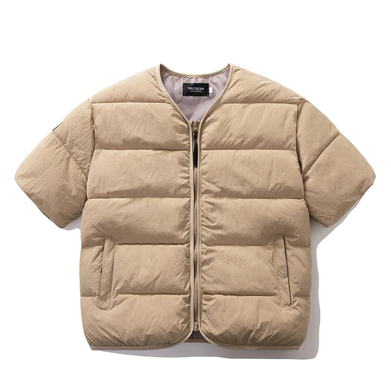 Korean Fashion Vests Warm Men and Women Half-sleeved Vest Jackets Winter Fashion Couple Cotton-Padded Vest Coats Warm Waistcoats