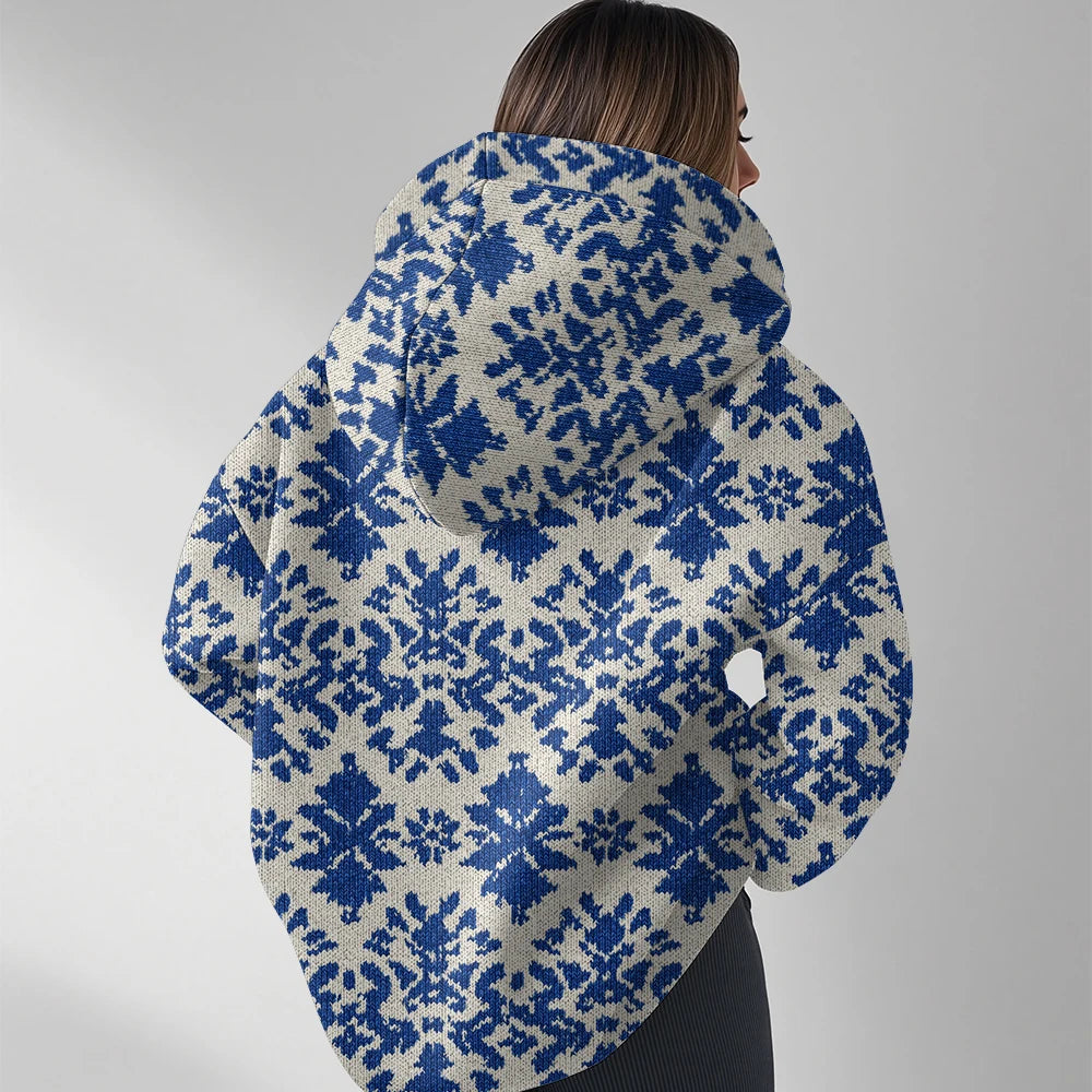 Women's Fashion Y2k Oversized Hoodies Couple Punk Streetwear Casual Loose Sweatshirt Unisex Elegent Totem Print Winter Clothes