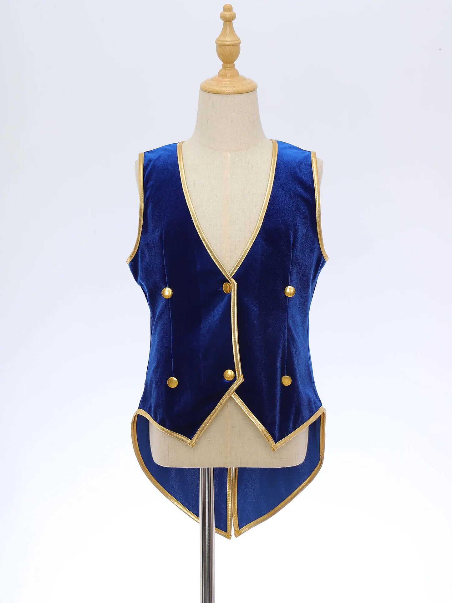 Velvet Vest Children Gentleman Tuxedo Vintage Victorian Steampunk Jacket Tailcoat Theme Party Medieval Costume Fancy Dress Up