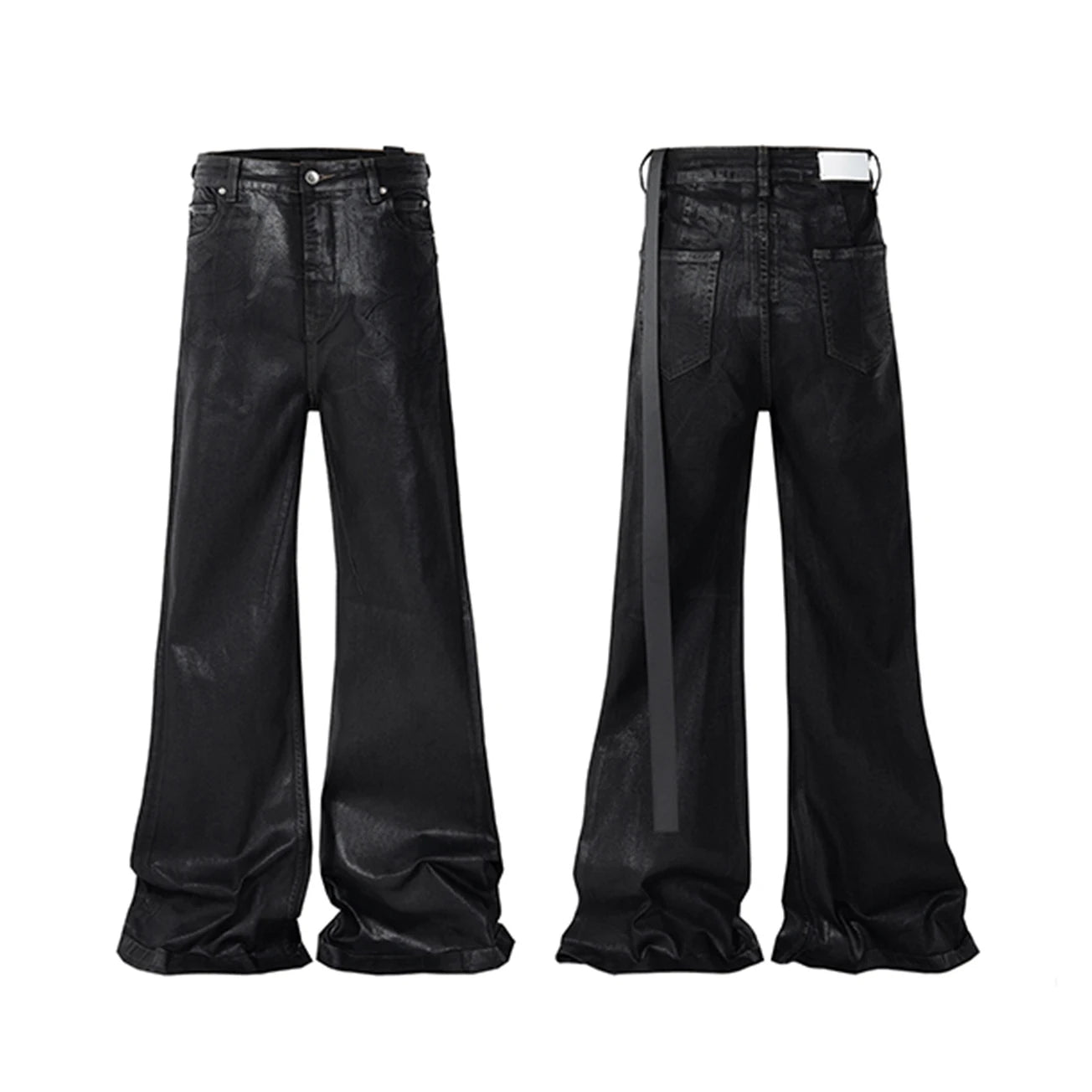 Jean Streetwear Noir Ciré Large Homme
