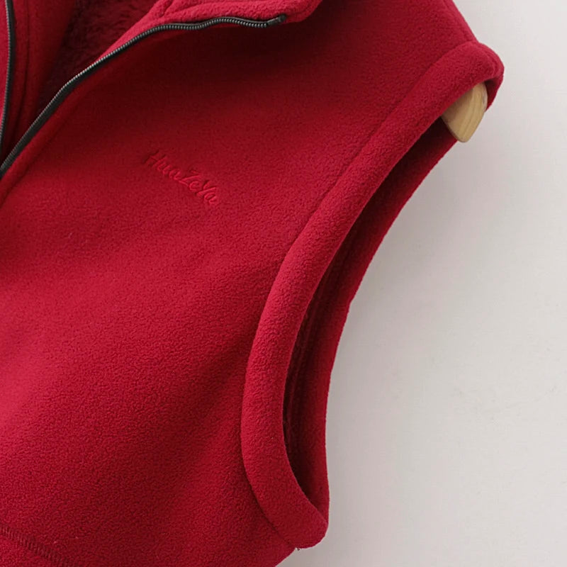 Women Vests New Autumn Winter Shake Fleece Vests Sleeveless Jacket Female Waistcoats Coats Trendy Outwear Chaleco Mujer XL-6XL