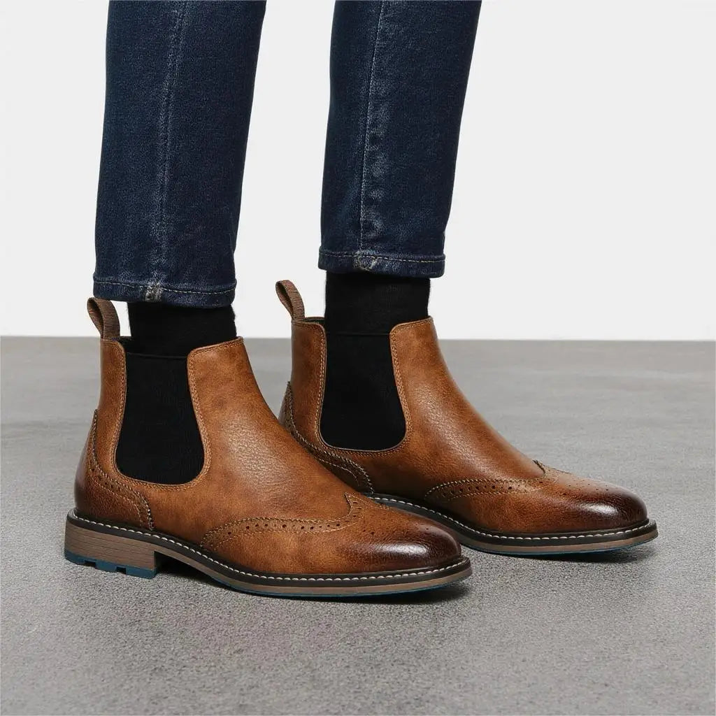 Chelsea Boots Men Casual Brand Comfortable 2026 Fashion Leather Boots