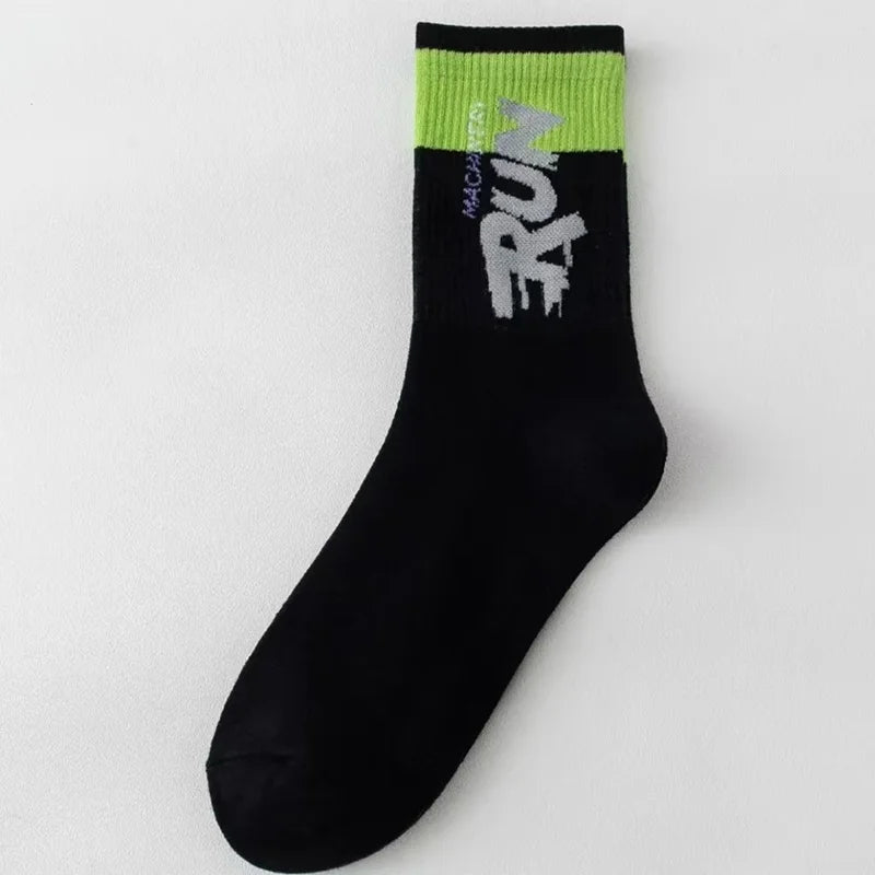 Sport Socks Breathable Sweat-absorbing Running Basketball Socks Quick Dry Outdoor Sport Trend Mid Calf Cycling Socks
