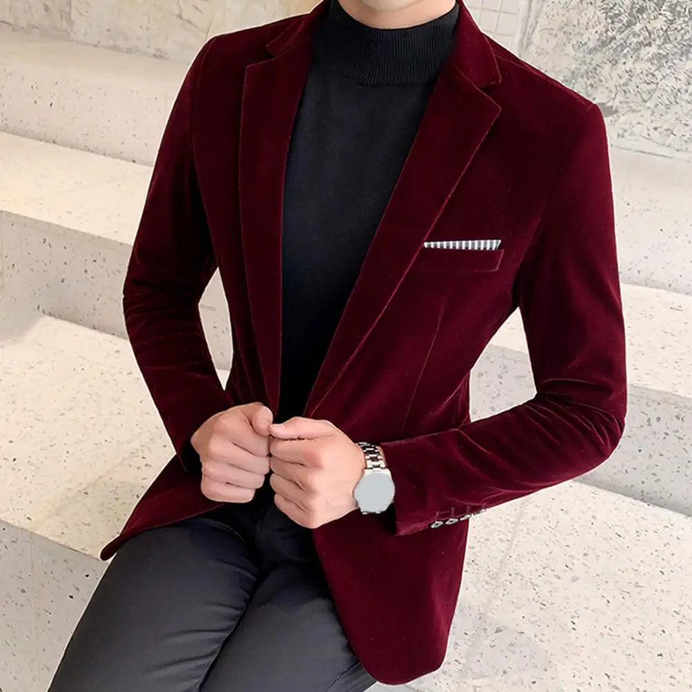 Blazer Velours Slim Homme Elegant