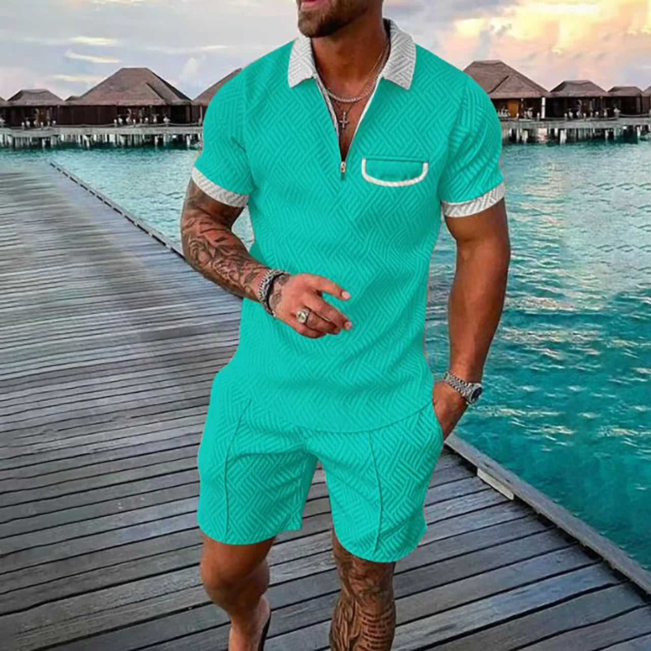 Ensemble Short Top 3D Digital Zippe