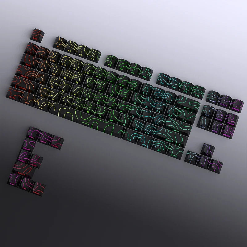 Contour 4.0 Side Engraved Keycap PBT Translucent 97 Key Gaming Mechanical Keyboard Key Cap White For Magnetic Switch F75 GMK87