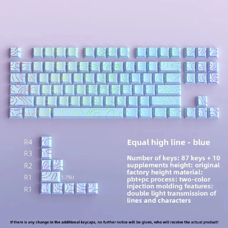 Set de Touches PBT "Neon Glow" - Gravure Latérale