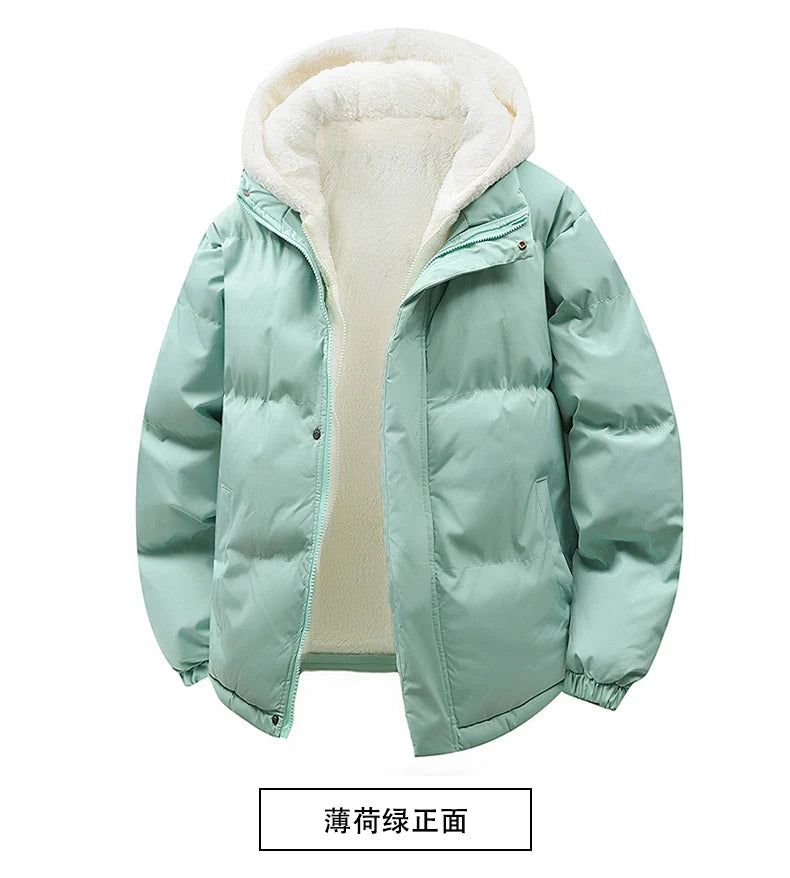 Parka Homme Agneau Fleece Faux 2 Pieces