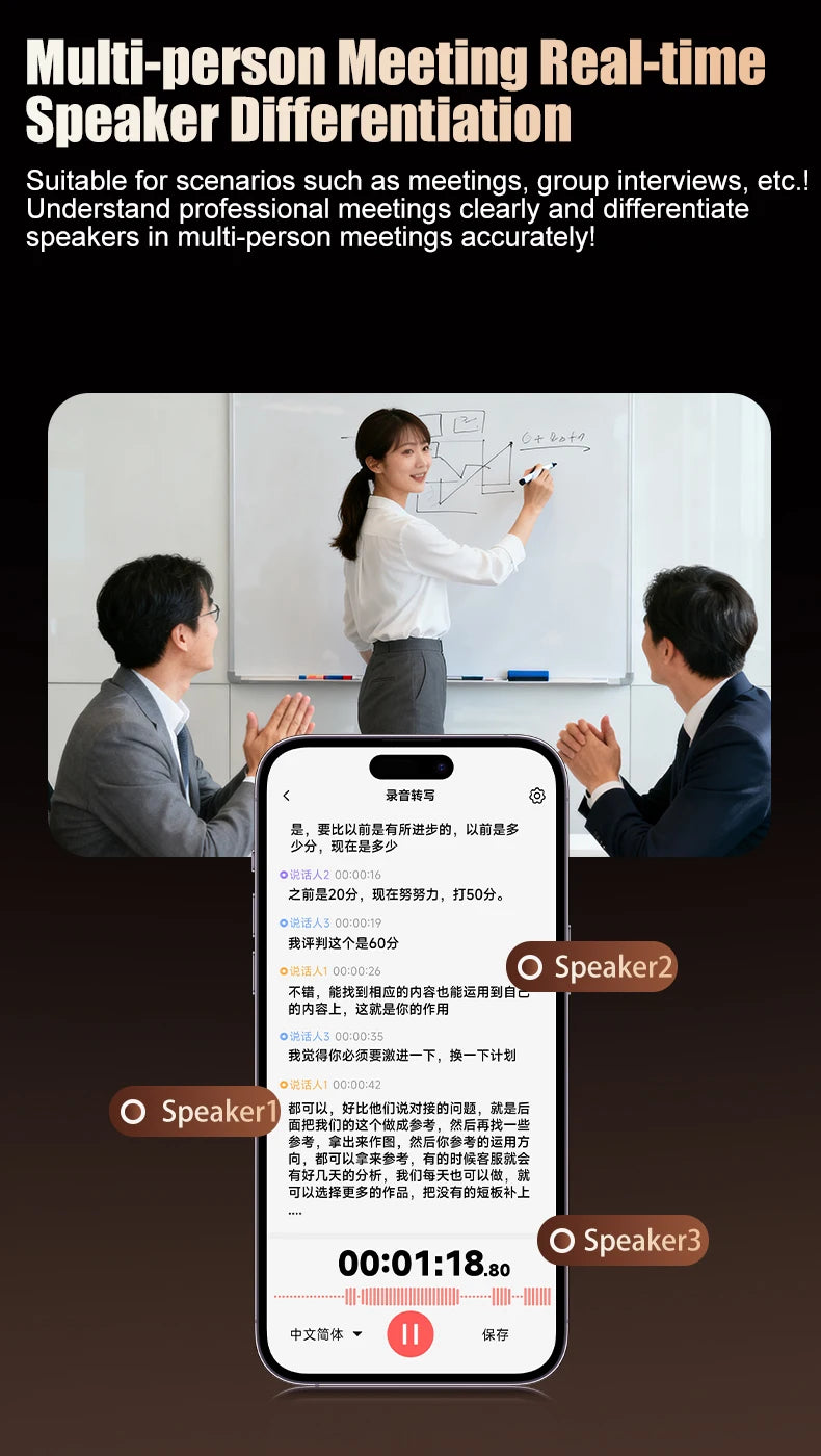 AI Digital Audio Recorder AI Voice to Text/Translation 98% Accuracy ChatGPT 72 Languages HD Noise Reduction Classroom Recording