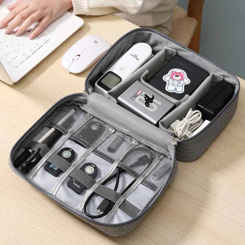 1/Ppcs Electronic Product Storage Bag Waterproof Electronic Storage Bag Portable USB Data Cable Charger Plug Storage Bag