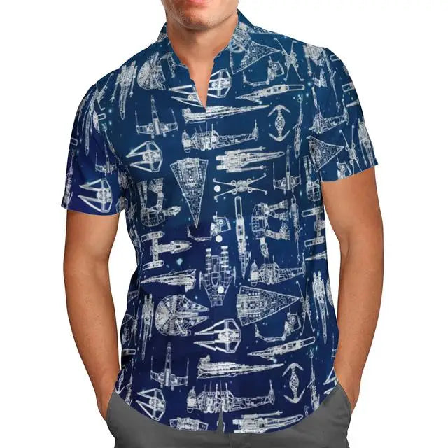 T-Shirt Hawaiian 3D Vaisseau Spatial