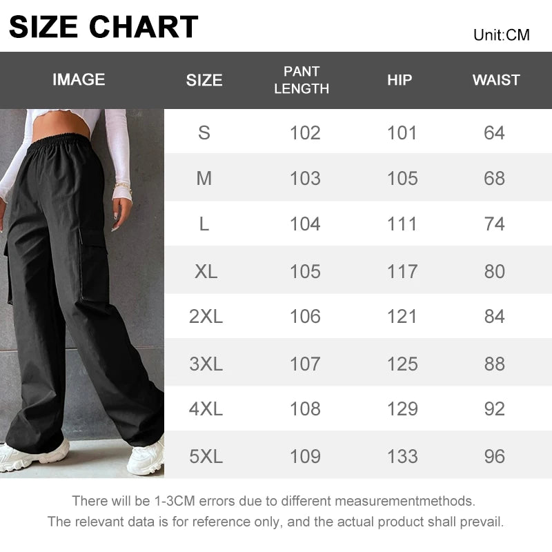 Cargo Vintage Streetwear Poches Taille Haute Femme